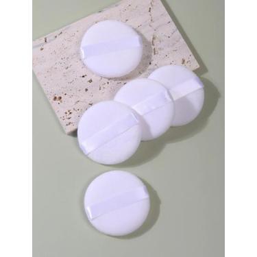 Imagem de Puff De Pó Redondo Branco Para Base De Maquiagem E Fixação 2-5-10-20 U