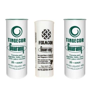Imagem de Kit 1 Fixacor + 2 Corante Tecidos Tinge Cor Guarany, Verde 20