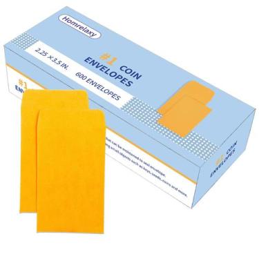 Imagem de Envelopes de moedas Homrelaxy 1 600 unidades de papel kraft amarelo de