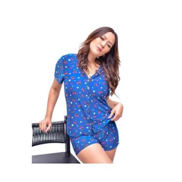 Imagem de Pijama Adulto Feminino Curto Aberto Liganete Estampado Blogueira - Nan