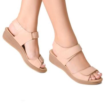 Imagem de Sandália Feminina Ultra Conforto Anabela Ortopédica Para Esporão - Ska