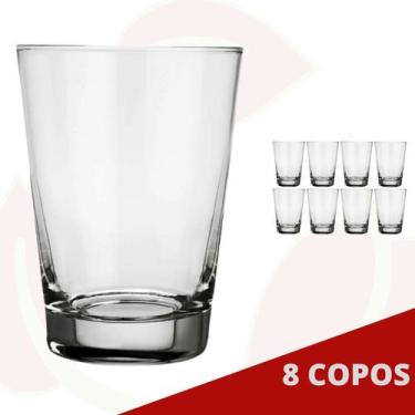 Imagem de 8 Copo de Vidro Caldereta 350ML Nadir Cerveja Drinks Bar Amigos - NADI