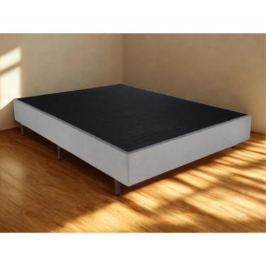 Imagem de Box Casal 1,38x1,88x0,28m Norraum Veludinho Cinza