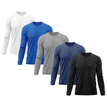 Imagem de Kit 5 Camisetas Masculina Térmica Proteção Solar UV  50/ Praia Treino 