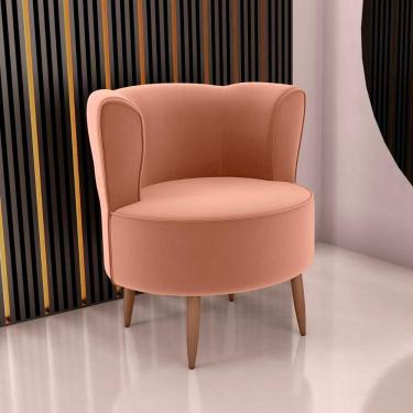 Imagem de Poltrona Decorativa Premium Redonda Savana Matrix Veludo Ferrugem