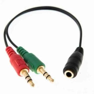 Imagem de Cabo Adaptador Headset Para Fone, 2 P2 Macho Para 1 P2 Fêmea - Js Tech