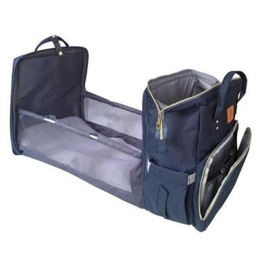 Imagem de Mochila Maternidade Térmica Que Vira Berço ul Escuro Color - Color Bab