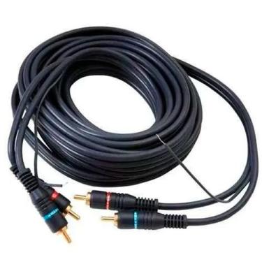 Imagem de Kit Com 20 Cabo Rca 5 Metros Blindado Emborrachado Som Carro - Geral