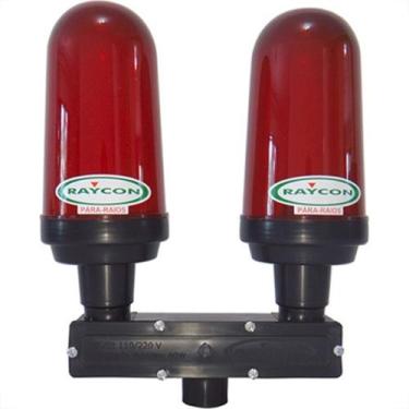 Imagem de Para-Raio Sinalizador Topo Duplo Com Fotocelula - RAYCON