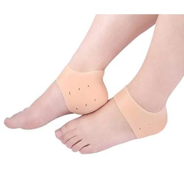 Imagem de Meia Palmilha de Silicone Gel Hidratante, Ortopédica, Salmão, SEBS, Reutilizável, Protetor de Calcanhar para Sapatos, 1 Par