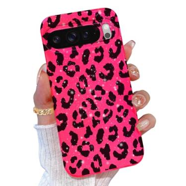 Imagem de TURYXIA Capa para Google Pixel 10 Pro XL com glitter para mulheres meninas e meninas, linda capa de telefone macia com estampa de leopardo guepardo para Google Pixel 10 Pro XL 6,8 polegadas, leopardo