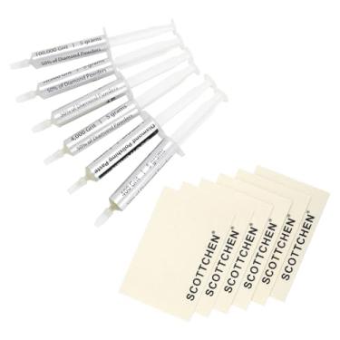 Imagem de SCOTTCHEN Kit de pasta de polimento de diamante e panos de lã, cada 6 peças, pasta de polimento 400/1.200/4.000/8.000/50.000/100.000 grama, para joias, metal, anel, vidro, moeda