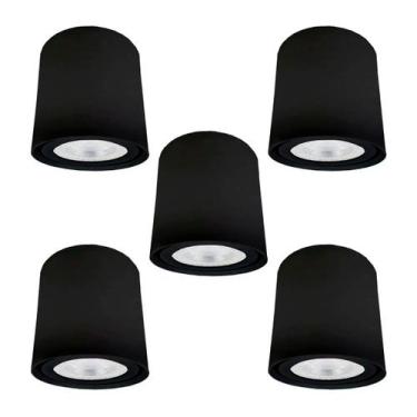 Imagem de Kit 5 Spots Redondos Sobrepor Direcionável GU10 Dicroica - Megalux , P