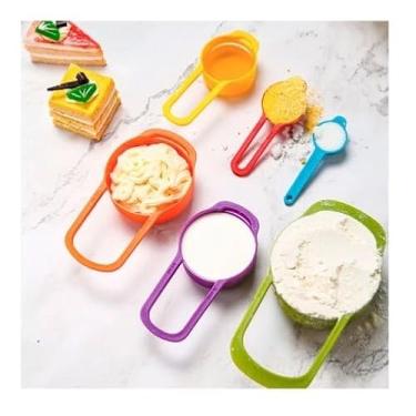 Imagem de Conjunto Colher Xicaras Medidoras Kit Com 6 Peças Prático