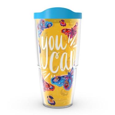 Imagem de Tervis Copo de viagem com isolamento térmico de parede dupla EttaVee You Can Made in USA mantém as bebidas frias e quentes, 680 g, clássico
