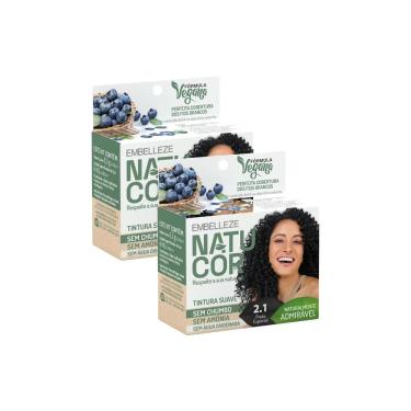 Imagem de Kit 2 Tintura Pó Natucor Embelleze Mirtilo Preto Especial 2.1