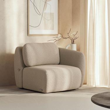 Imagem de Sofá Modular 80cm com Braço Direito Orla Cabecasa Madeiramadeira Areia