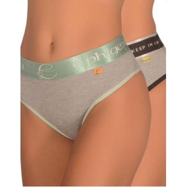 Imagem de Kit 2 Calcinha Cós Alto Elástico Confortável Lingerie Feminina Moda In