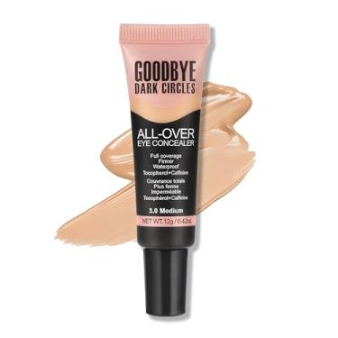 Imagem de Erinde Corretivo de cobertura total sob os olhos, corretor de cor para olheiras, linhas finas, vermelhidão e descoloração, corretivo de olheiras com acabamento natural à prova d'água, 03 médio