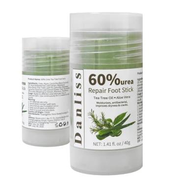 Imagem de Creme de ureia 60% para pés, bálsamo profissional de reparo de calcanhar rachado de força máxima para pés secos, cura e hidrata pés saudáveis com óleo de melaleuca, aloe vera e alecrim, 40 g