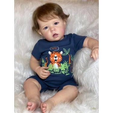 Imagem de Boneca infantil Reborn Anano Liam Boy 50 cm de vinil de corpo inteiro