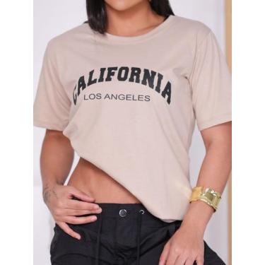 Imagem de Camiseta Streetwear Feminina California T-Shirt - LENIS SOUZA, Bege, G