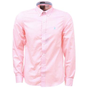 Imagem de Camisa Xadrez Masculina Manga Longa Rosa Austin Western 38362