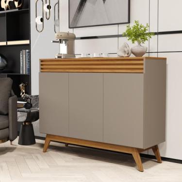Imagem de Aparador Retrô Moderno 100% MDF com 3 Portas  Buffet Organizador para 