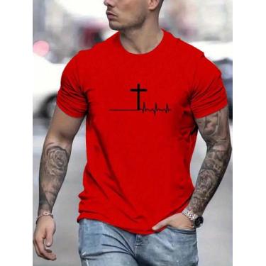 Imagem de Camiseta Masculina Jesus Casual De Gola Redonda Manga Curta - crushed,