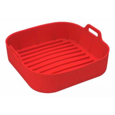 Imagem de Forma Silicone Air fryer Antiaderente Assadeira Cesto Silicone Fritade