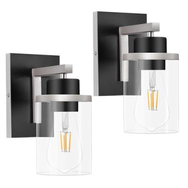 Imagem de Holim Conjunto de 2 arandelas de parede modernas, conjunto de 2 arandelas para decoração de parede, luzes para sala de estar, luminárias, lâmpada de parede, arandela para quarto, corredor, cozinha