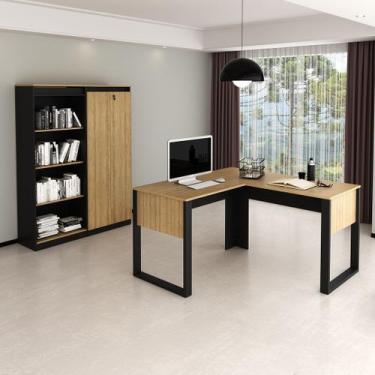 Imagem de Conjunto de Escritório com Armário 2 Portas, Estante e Mesa de Canto 1