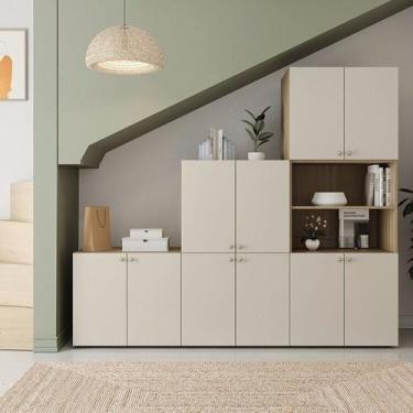 Imagem de Estante Multiuso Livreiro 3 Módulos 10 Portas 2 Kit Prateleira Frame C