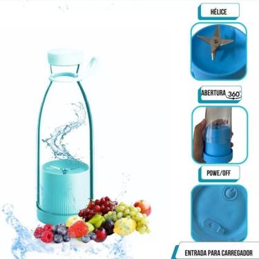 Imagem de Garrafa Mixer Portatil 350Ml Mini Juice 6 Lâmina