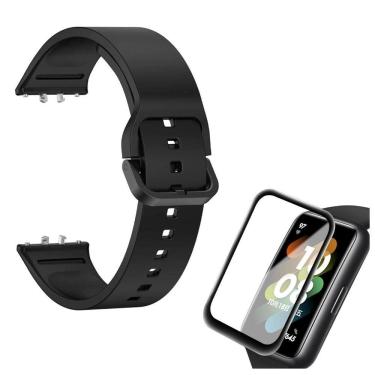Imagem de Pulseira Silicone Para Galaxy Fit 3 + Pelicula Silicone