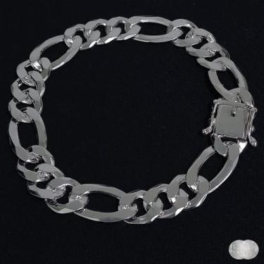 Imagem de Pulseira Italiana 3x1 com Fecho Gaveta em Prata 925 - 13mm - no-brand