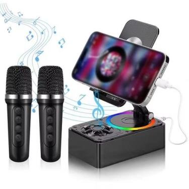 Imagem de Suporte para Celular com Caixa de Som Bluetooth e 2 Microfones Sem Fio