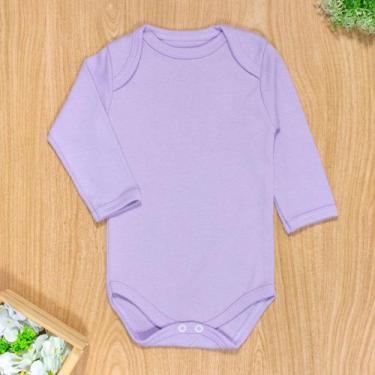 Imagem de Body para Bebê Manga Longa Em Suedine Básico Até 12 Meses - Era Uma Ve