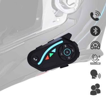 Imagem de Par Comunicador Intercomunicador Bluetooth Capacete Moto Modelo V8 Plu