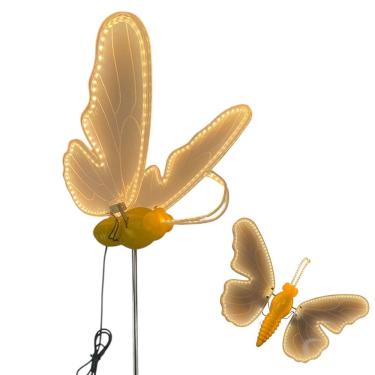 Imagem de Borboleta LED com Movimento Asa Decoraçao Natal Festa Aniversario Casamento Enfeite Jardim Gramado Quintal Evento