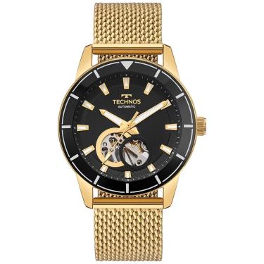 Imagem de Relógio Technos Masculino Ref: G3266zhaa/1p Automático Mesh Dourado