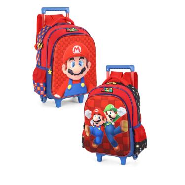 Imagem de Mochila Rodas Infantil Escolar Luxcel Super Mario IC41406MO