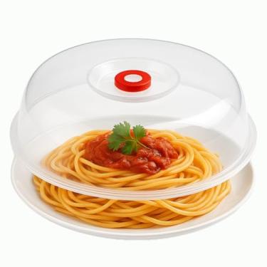 Imagem de JapanBargain, Tampa de placa de micro-ondas japonês, fácil de segurar, para micro-ondas, com saída de vapor, pode ir à lava-louças, feita no Japão, 23 cm