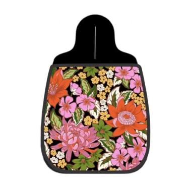 Imagem de Lixeira De Carro Organizador Lixinhocar Arte Floral Laranja Rosa Preto