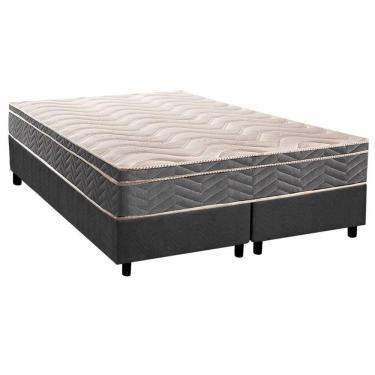 Imagem de Cama Box Queen: Colchão Ortopédico Paropas D45 Anatômico Confort Mega Firme + Base CRC Suede Gray (158x198)