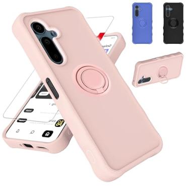 Imagem de jioeuinly Capa para celular Solana Seeker compatível com Saga 2 Solana Mobile Seeker [com protetor de tela de vidro temperado][ super proteção de 2 mm [suporte de anel] Rosa