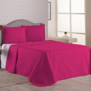 Imagem de Cobre Leito Luxo Matelado Queen-Casal-Solteiro-King - MELHOR CUSTO BENEFÍCIO(Casal 2,00m x 2,20m,pink)