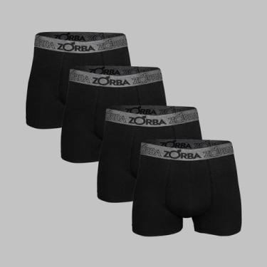 Imagem de Kit 4 Cuecas Zorba Boxer com Suporte Anatômico 667 Preto - P, Preto, P