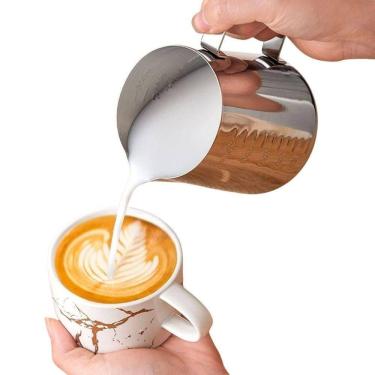 Imagem de Jarra De Leite Leiteira Pitcher Barista Café Inox Com Marcação 600ml
