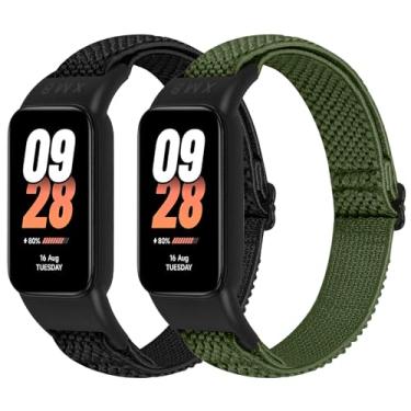 Imagem de Tiptops Pacote com 2 suportes de substituição compatíveis com Xiaomi Smart Band 8 Active e Redmi Band 2, tiras elásticas de nylon macio, respirável, ajustável